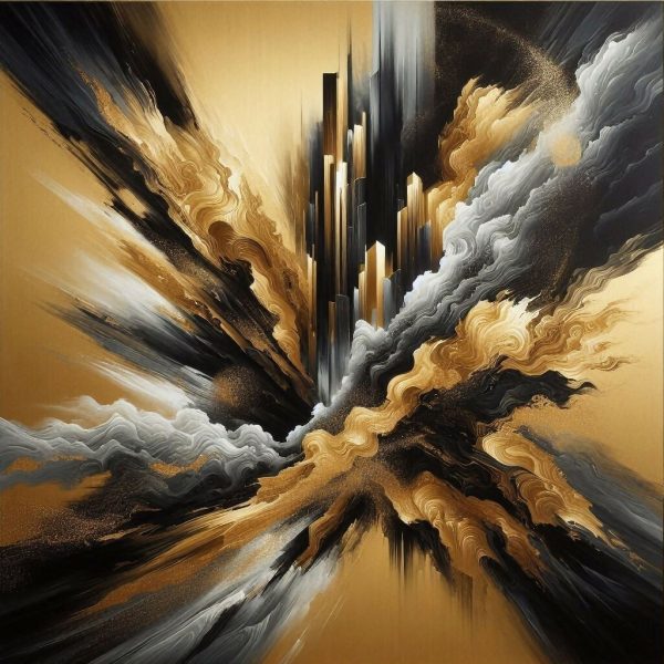 Abstract artwork in gold No. 3 Fashion